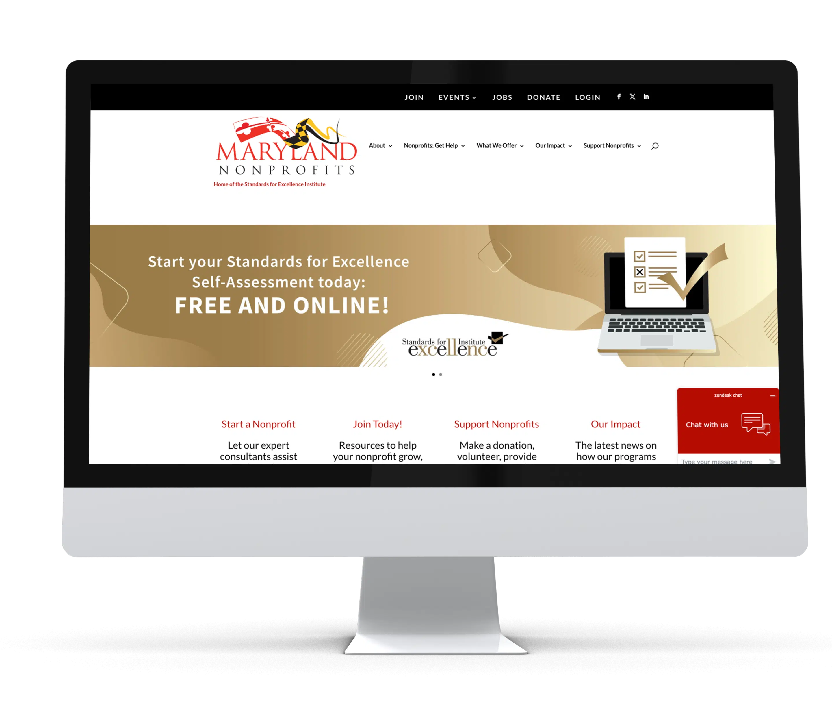 MarylandNonprofits website displayed on a desktop